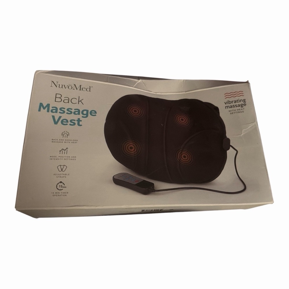 Heated Back  And Shoulder Massage Vest NuvoMed Vibrating Adjustable Straps